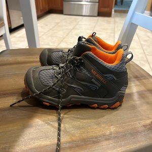 Worn ONCE boys Merrell hiking boots - size 13